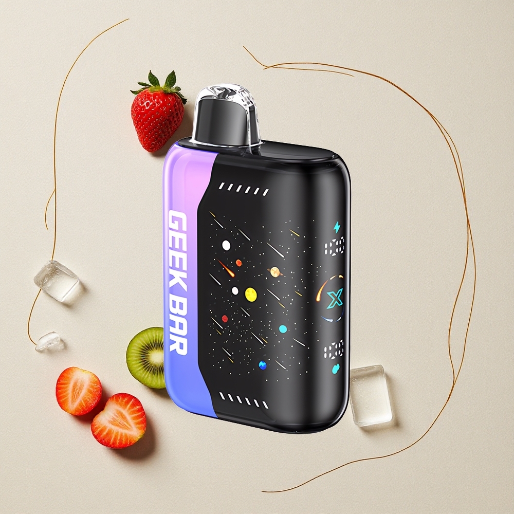 Fragola Kiwi Ghiacciato GEEK BAR Pulse X 42K Boccate Schermo Curvo 3D all'ingrosso Italia
