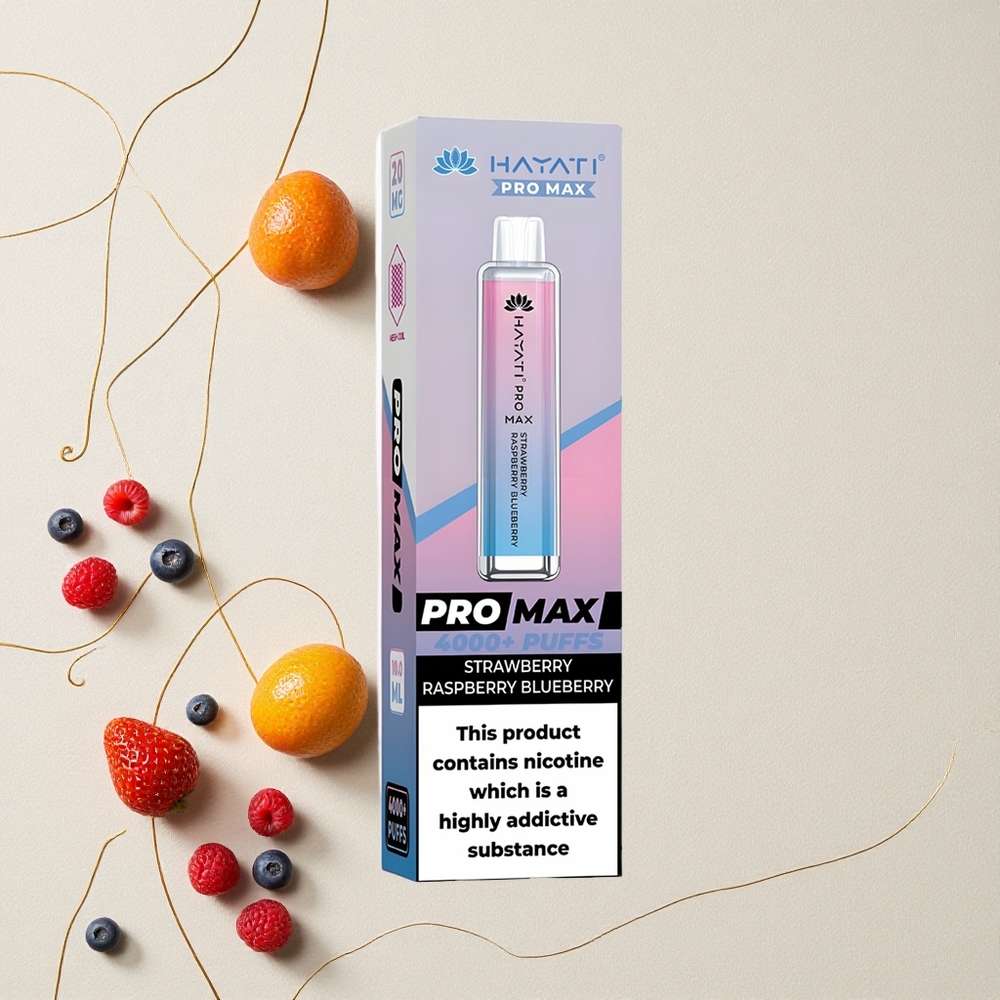 Fragola Lampone Mirtillo Hayati Pro Max 4000 Puffs 2% 5% Resistenza alla nicotina 1400mAh batteria all'ingrosso Italia