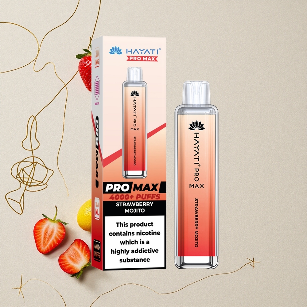 Fragola Mojito Hayati Pro Max 4000 Puffs Resistenza alla nicotina 2%, 5% Batteria ricaricabile all'ingrosso Italia