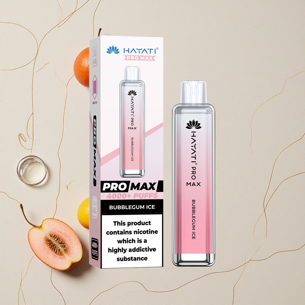 Gelato di Bubblegum Ice Hayati Pro Max 4000 Puffs con resistenza Dual Mesh da 1.1 Ohm all'ingrosso Italia