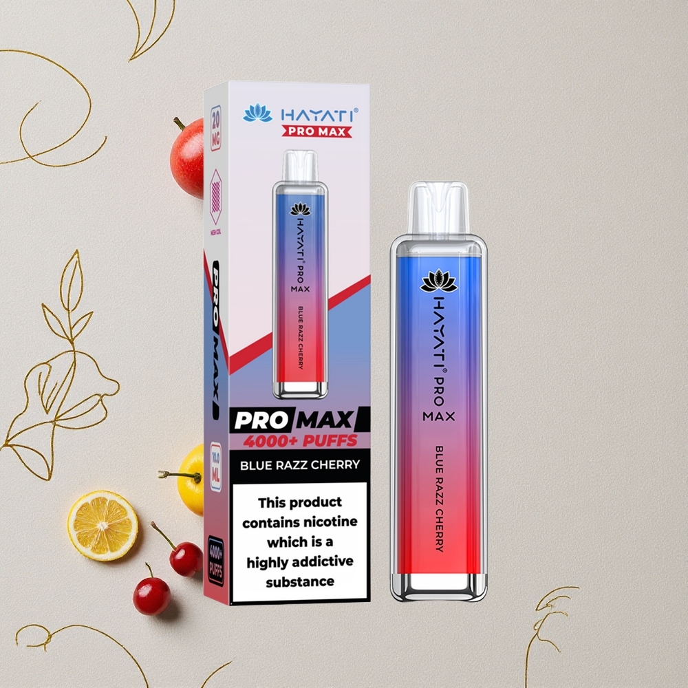 Mirtillo Lampone Hayati Pro Max 4000 Puffs 2% 5% Resistenza alla Nicotina Batteria Ricaricabile 1400mAh all'ingrosso Italia