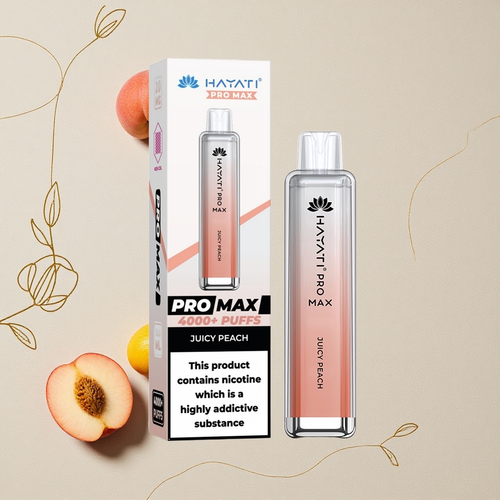 Pesca Succosa Hayati Pro Max 4000 Puffs Dual 1.1 Ohm Mesh Coil Ricarica Batteria all'ingrosso Italia