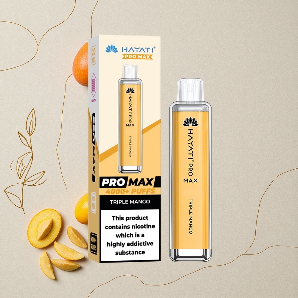Triplo Mango Hayati Pro Max 4000 Puffs Batteria Ricaricabile 1400mAh all'ingrosso Italia
