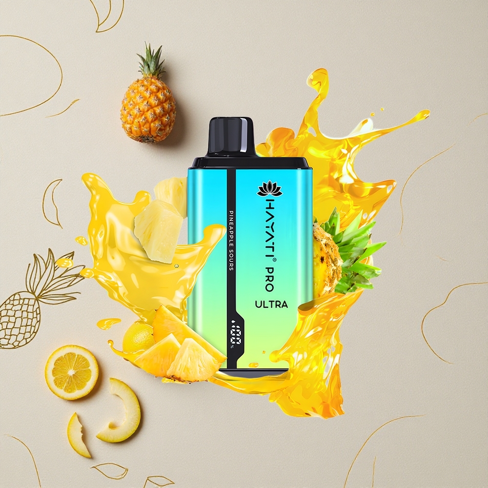 Ananas Agrodolce Hayati Pro Ultra 15000 Puffs Capacità E-Liquido 2 12ml all'ingrosso Italia