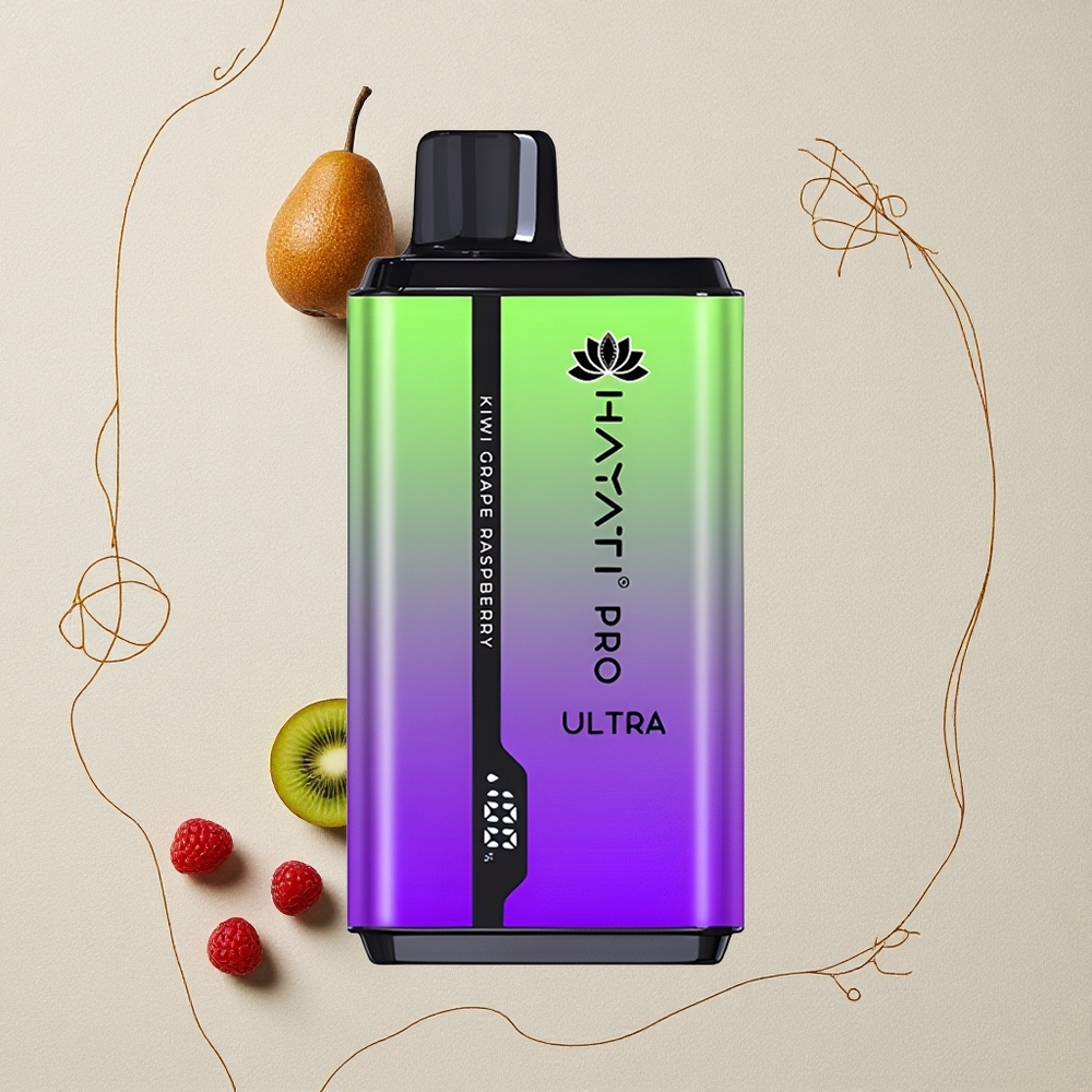 Kiwi Uva Lampone Hayati Pro Ultra 15000 Puffs Capacità E-Liquido 2 12ml all'ingrosso Italia