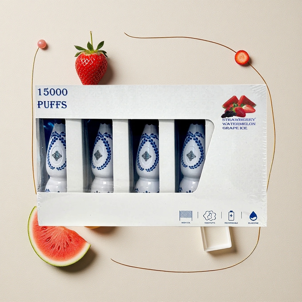 Fragola Anguria Uva Ghiaccio Humo Azul 15000 Puffs Serbatoio E-liquid Pre-riempito 20mL all'ingrosso Italia