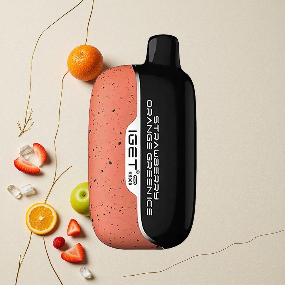 Fragola Arancia Ghiaccio Verde IGET Moon Fino a 5000 Puff Peso Netto 81,5 g all'ingrosso Italia
