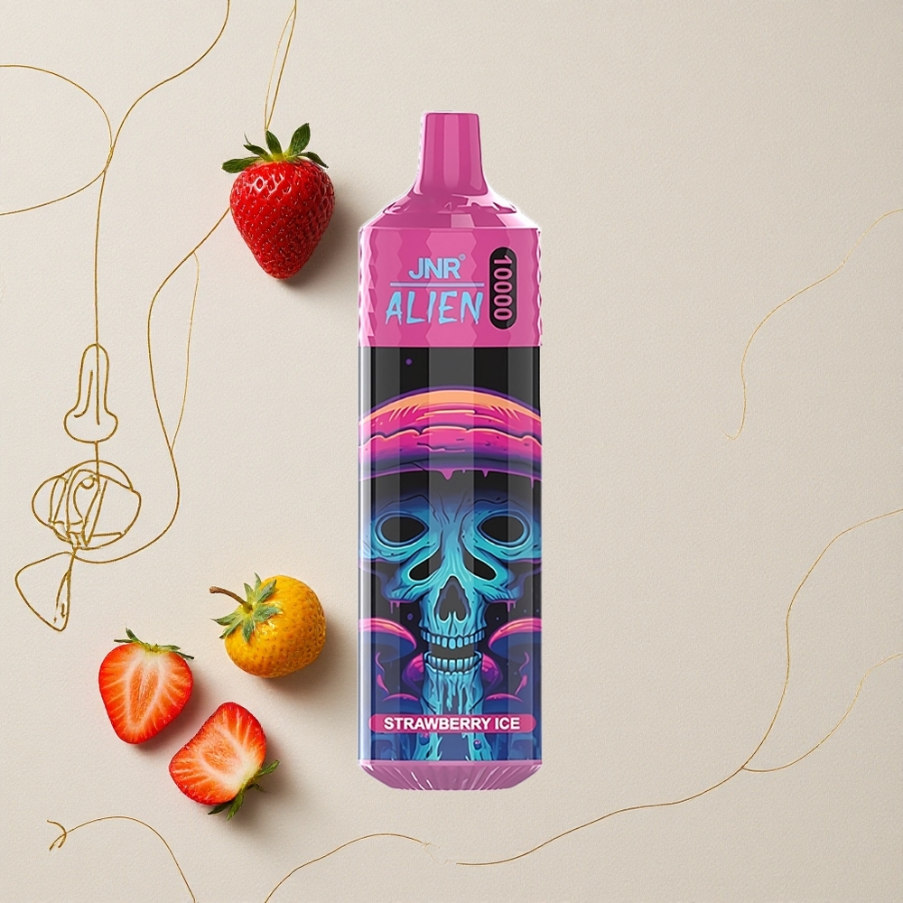 Fragola Ghiaccio JNR Alien 10000 Puffs 850mAh Batteria 1.2 Ohm Mesh Coil all'ingrosso Italia