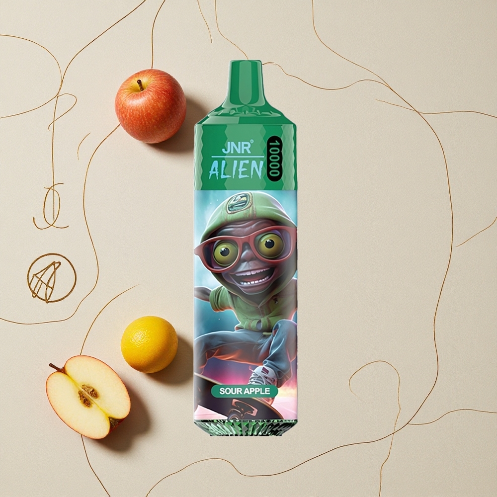 Mela Acida JNR Alien 10000 Puffs 850mAh Batteria 20ml E-liquid all'ingrosso Italia