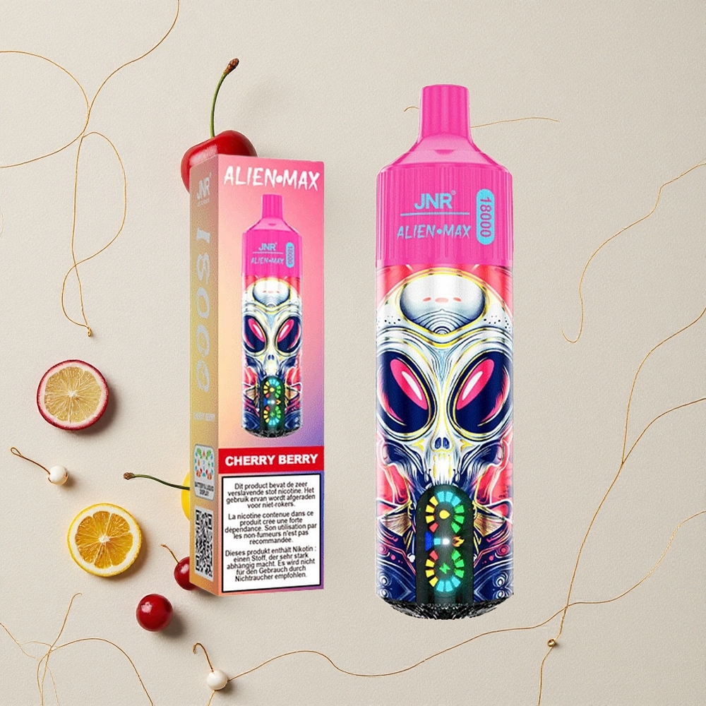 Ciliegia Bacca JNR Alien Max 18000 Puffs Dual Mesh Coil & Dual Core 28ml E-liquid all'ingrosso Italia