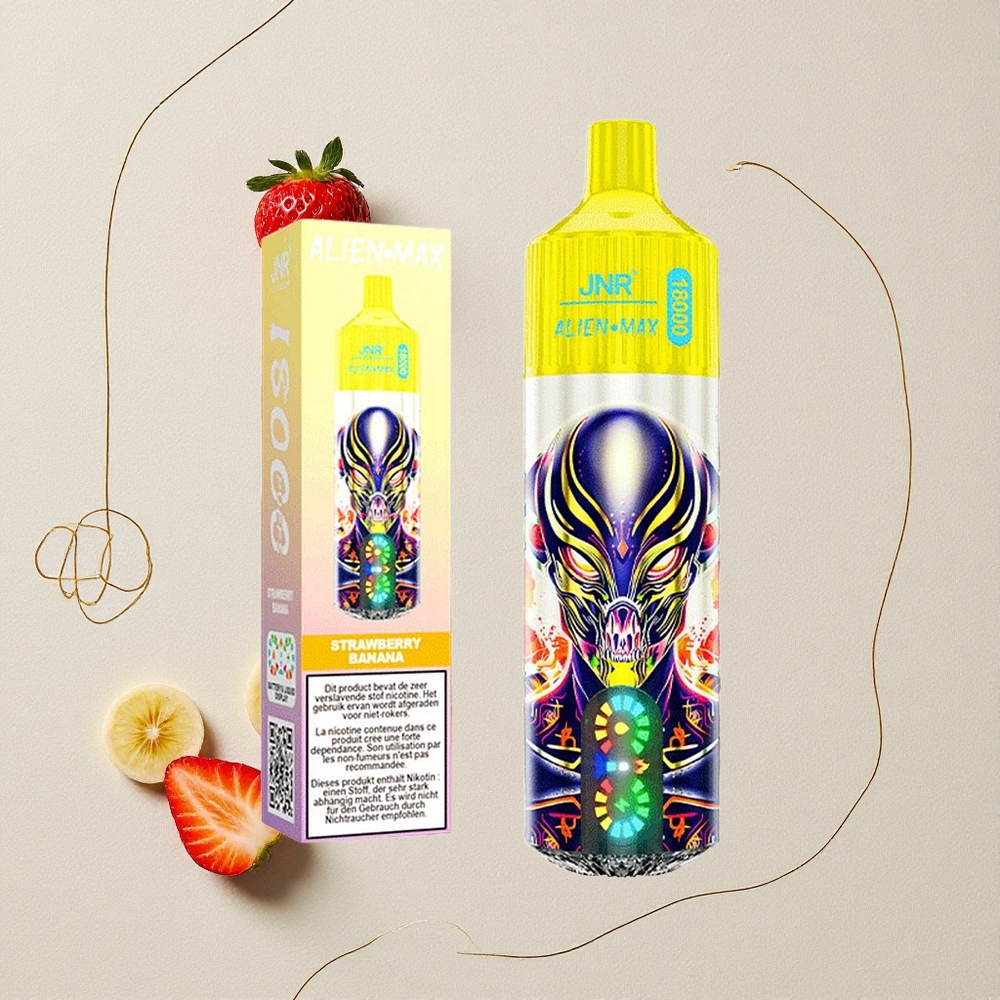 Fragola Banana JNR Alien Max 18000 Puff Doppia Bobina a Maglia & Display LED Intelligente all'ingrosso Italia
