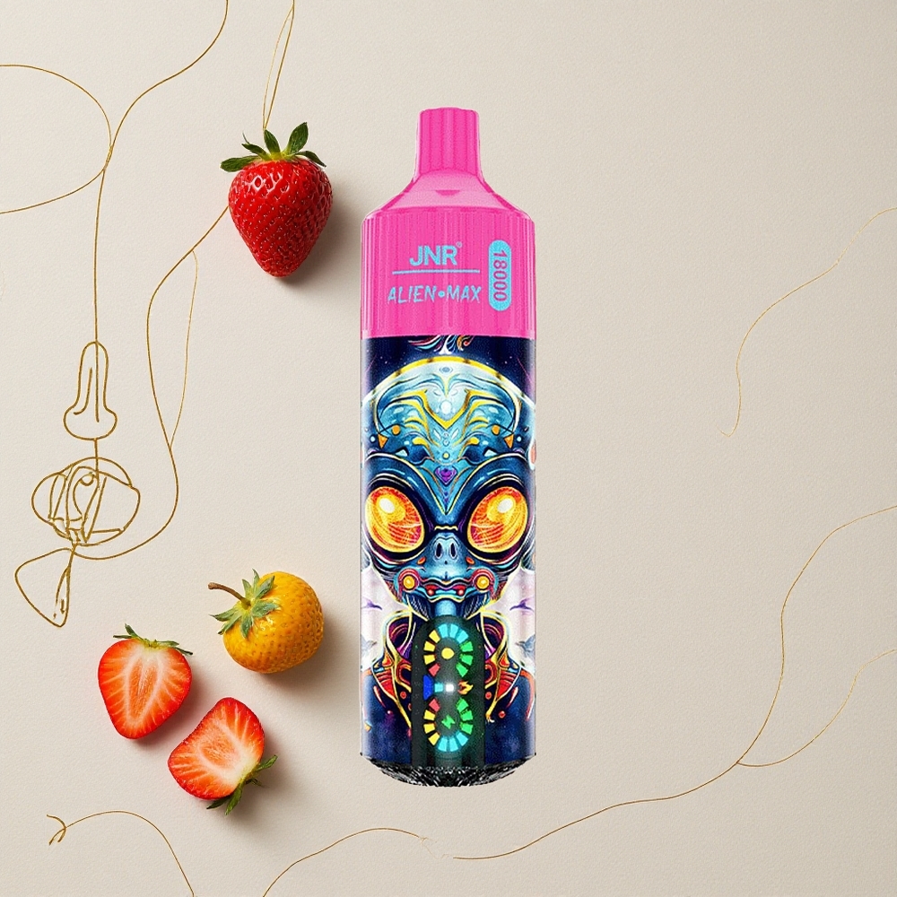 Fragola Ghiaccio JNR Alien Max 18000 Puffs Display LED Intelligente Dual Mesh Coil all'ingrosso Italia