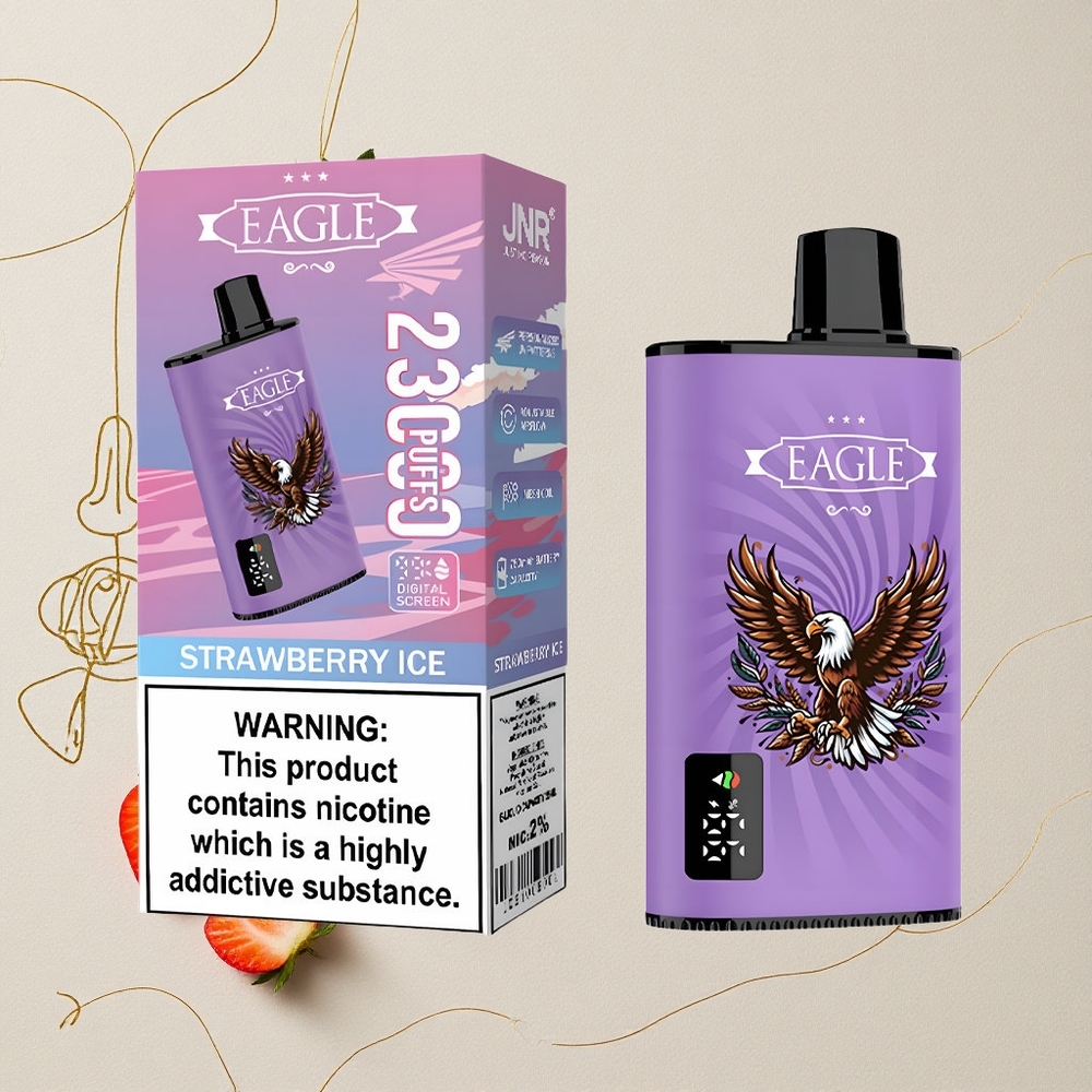 Fragola Ghiaccio JNR EAGLE Smart 23000 Puffs Schermo Digitale Capacità della Batteria 750mAh all'ingrosso Italia