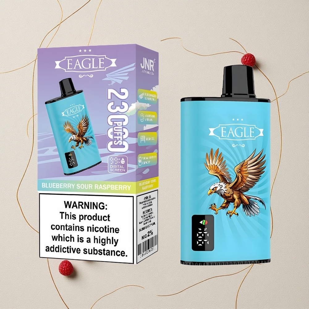 Mirtillo Acido Lampone JNR EAGLE Smart 23000 Puffs Schermo Digitale 25ml Capacità e-Liquido all'ingrosso Italia