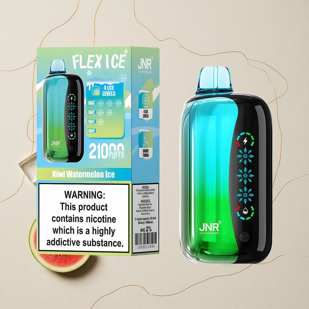 Kiwi Anguria Ghiaccio JNR Flex Ice 21000 Puff Ricarica Tipo-C 26ml E-liquid all'ingrosso Italia