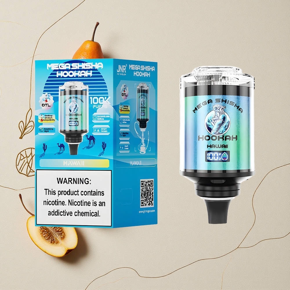 Hawaii JNR Mega Shisha Hookah 100.000 boccate Capacità e-Liquido 60ml all'ingrosso Italia