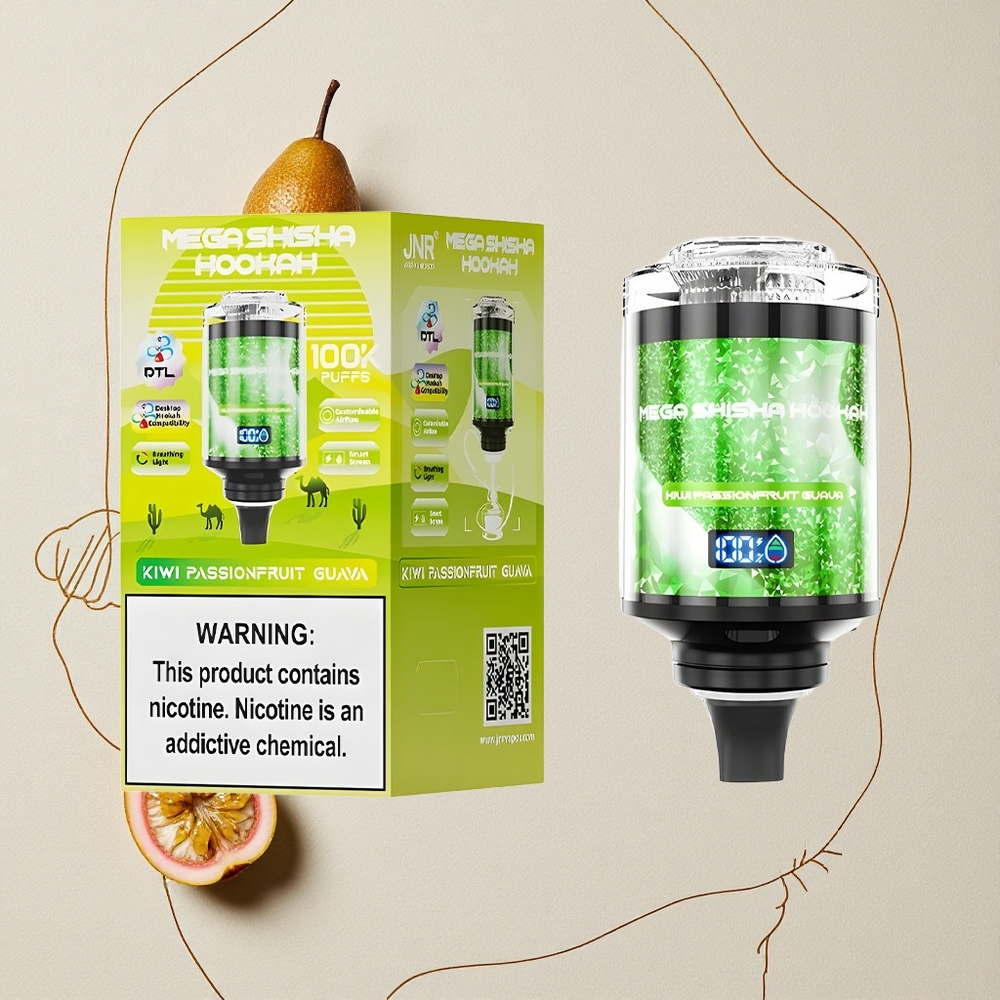 Kiwi Frutto della Passione Guava JNR Mega Shisha Hookah 100.000 boccate Capacità e-Liquido 60ml all'ingrosso Italia