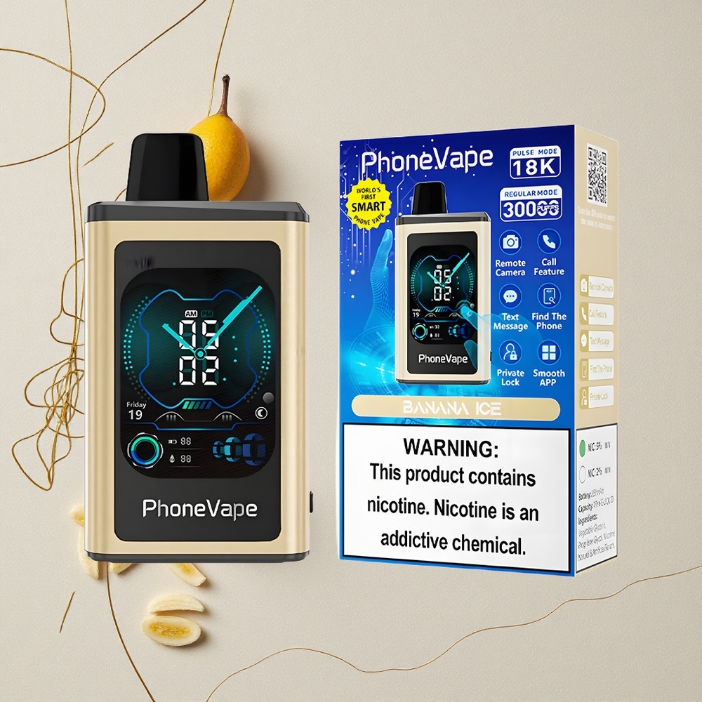 Banana Ghiaccio JNR PhoneVape 30000 tirate Batteria Ricaricabile 850mAh Tipo-C Schermo Intero all'ingrosso Italia