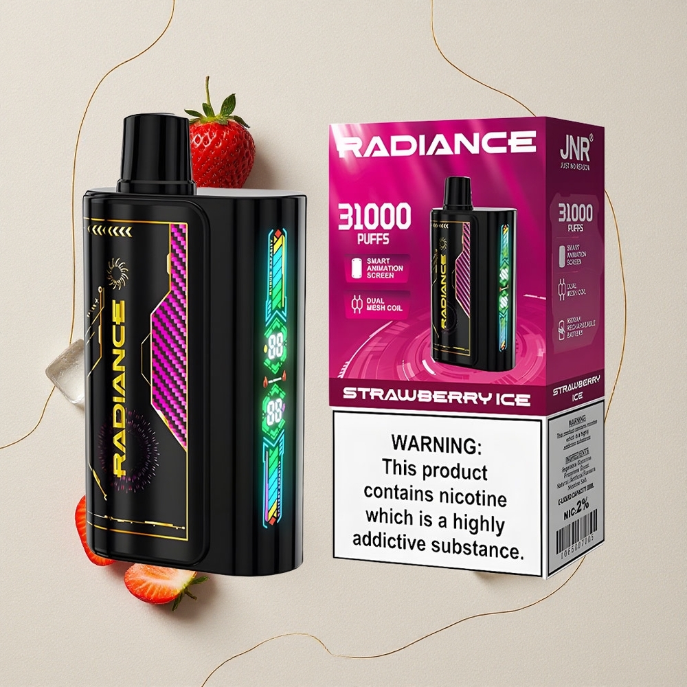 Fragola Ghiaccio JNR Radiance 31000 Puffs 28ml E-liquid all'ingrosso Italia