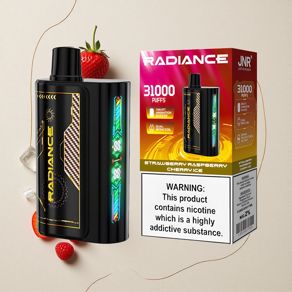 Fragola Lampone Ciliegia Ghiaccio JNR Radiance 31000 Tirate 28ml E-liquid all'ingrosso Italia