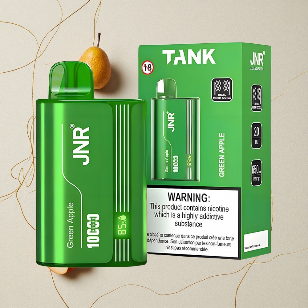 Mela Verde Pesca Pera JNR Tank 10000 Puff Display Digitale Ricarica Rapida Type-C all'ingrosso Italia