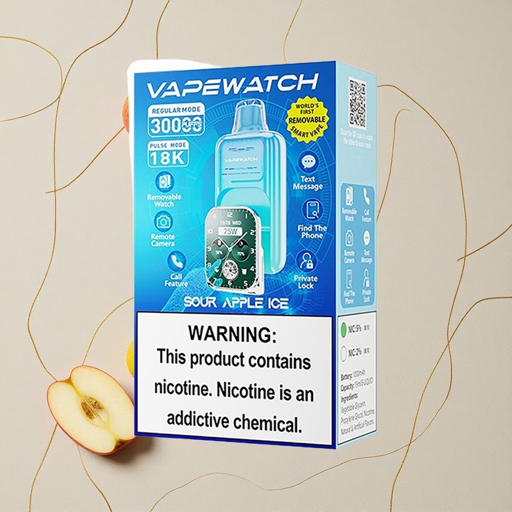 Mela Acida Ghiacciata JNR Vape Watch 30.000 puff Capacità della Batteria 1000mAh all'ingrosso Italia