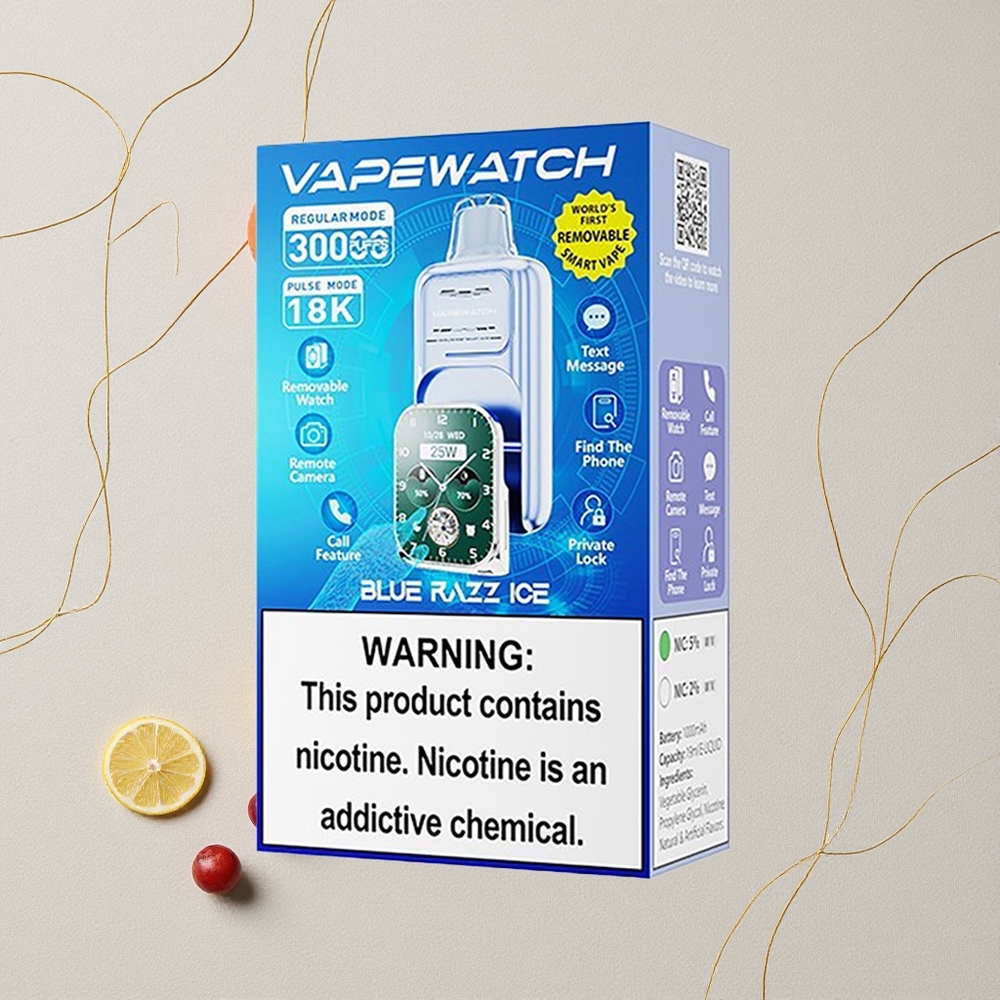 Mirtillo Blu Ghiaccio JNR Vape Watch 30.000 puff Capacità della batteria 1000mAh all'ingrosso Italia