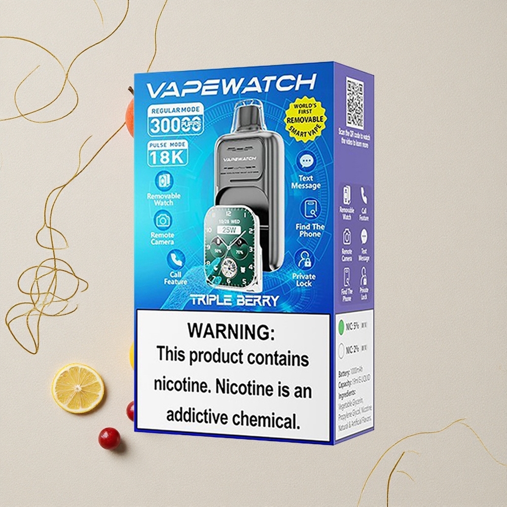 Triple Berry JNR Vape Watch 30.000 boccate Capacità della batteria 1000mAh all'ingrosso Italia