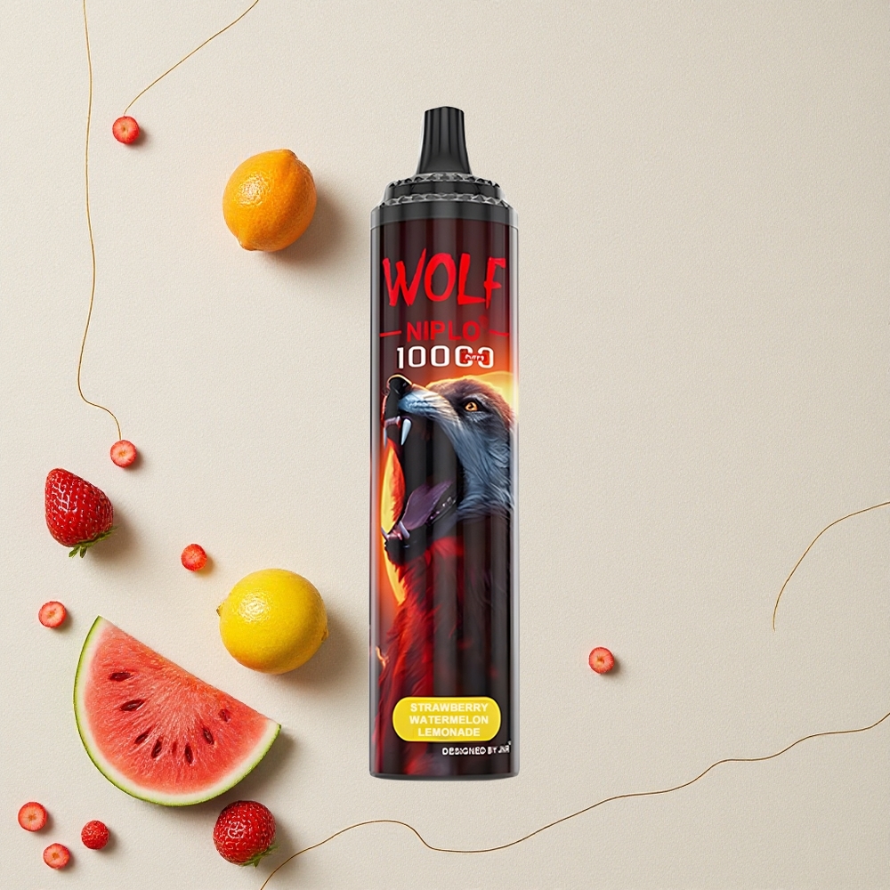 Fragola Anguria Limonata JNR Wolf Niplo 10000 Puffs Capacità E-Liquido 20ml all'ingrosso Italia
