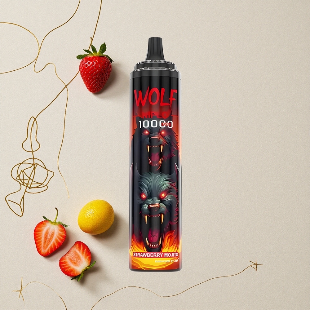 Fragola Mojito JNR Wolf Niplo 10000 Puffs 20ml Capacità E-Liquid 0% 2% 5% Contenuto di Nicotina all'ingrosso Italia